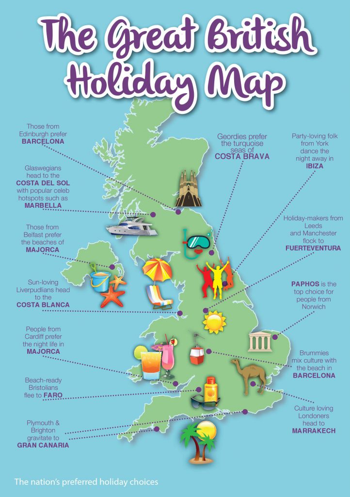 HOLIDAY MAP OF THE UK