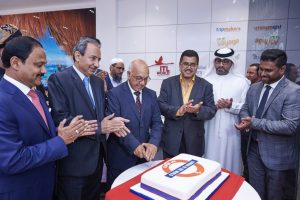 The cake-cutting ceremony at ITL World’s new Ilford office