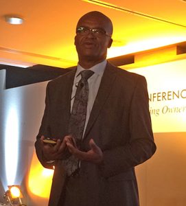 Kriss Akabusi addresses the RDO conference