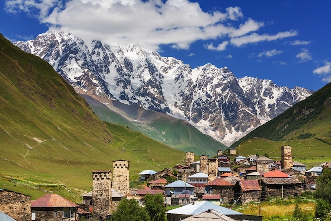 Svaneti in the southern Greater Caucasus mountain range of Georgia